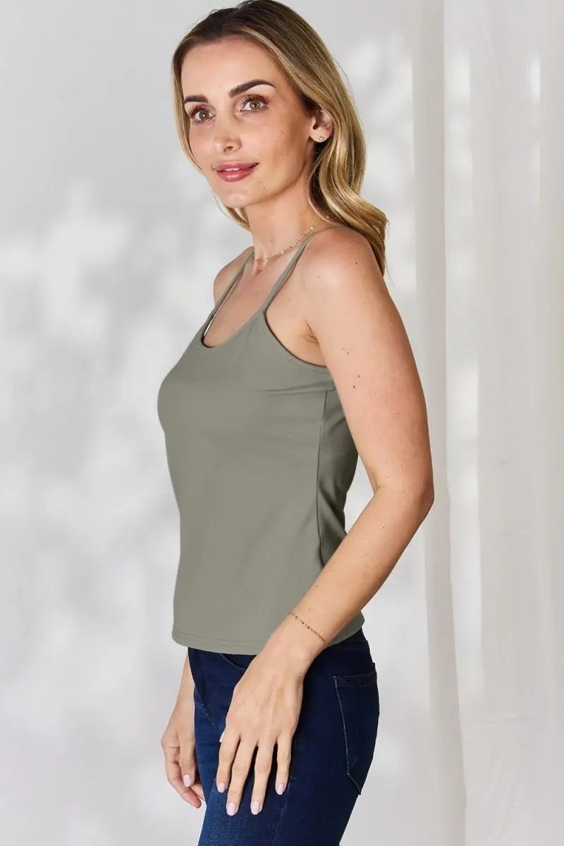 Basic Bae Full Size Round Neck Slim Cami for Women - Love Salve